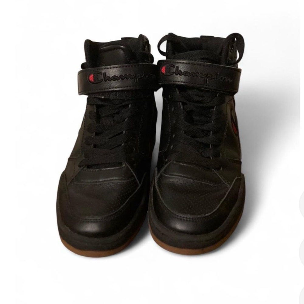 Champion Black and Red Men's High-Top Sneakers